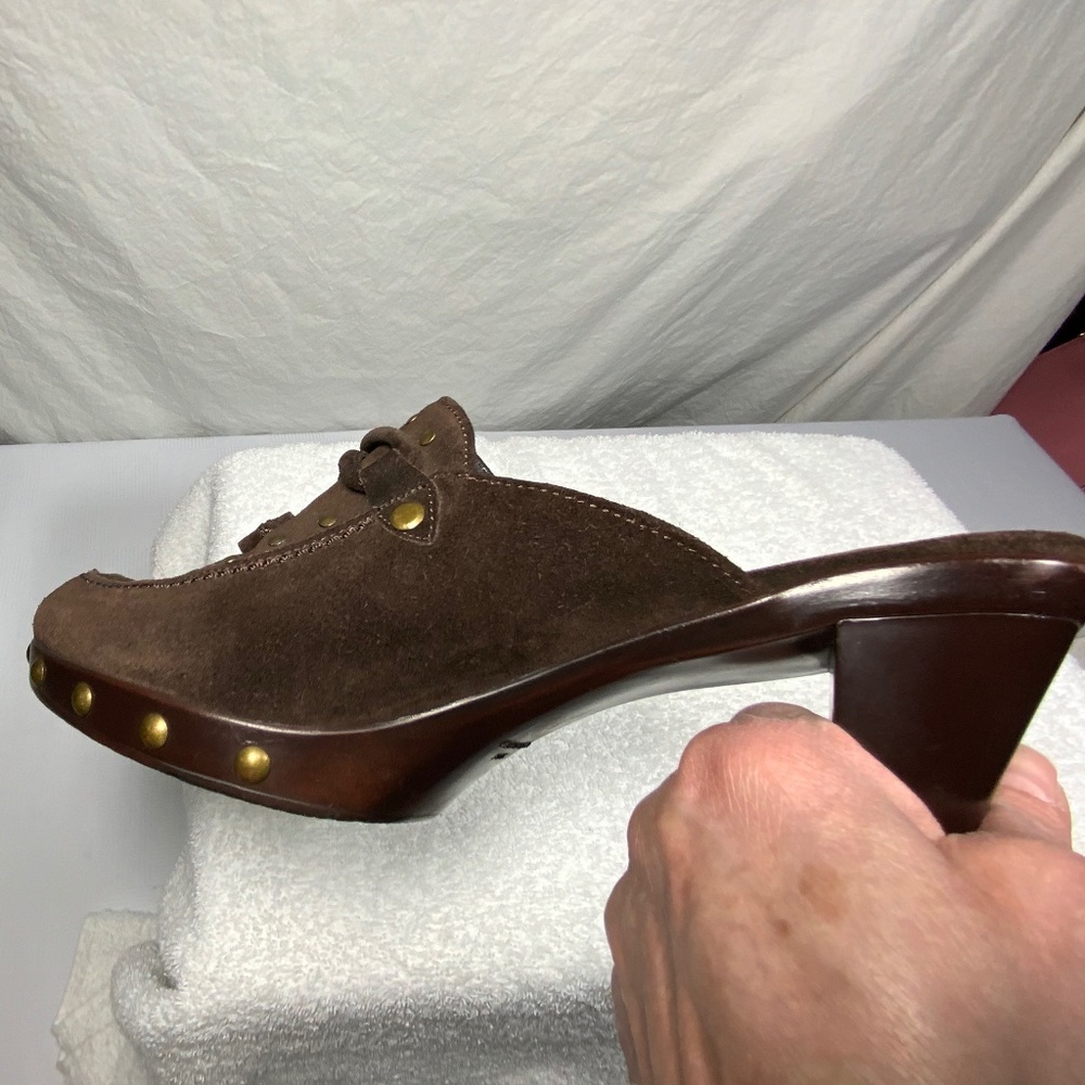 Stuart Weitzman Brown Studded Slip On Mules - 6.5 - Picture 11 of 14